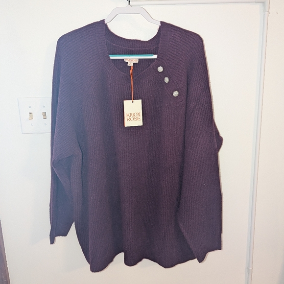 NWT Plus Size Purple Sweater - Picture 1 of 8